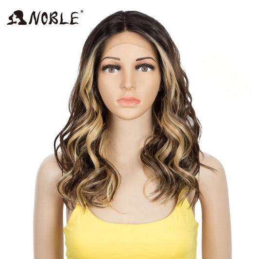 Noble Long Wavy Synthetic Hair Lace Part Wig 20 Inch Wigs For Black Women New Colors  Red Mixed Cosplay Wig Synthetic Lace Wig