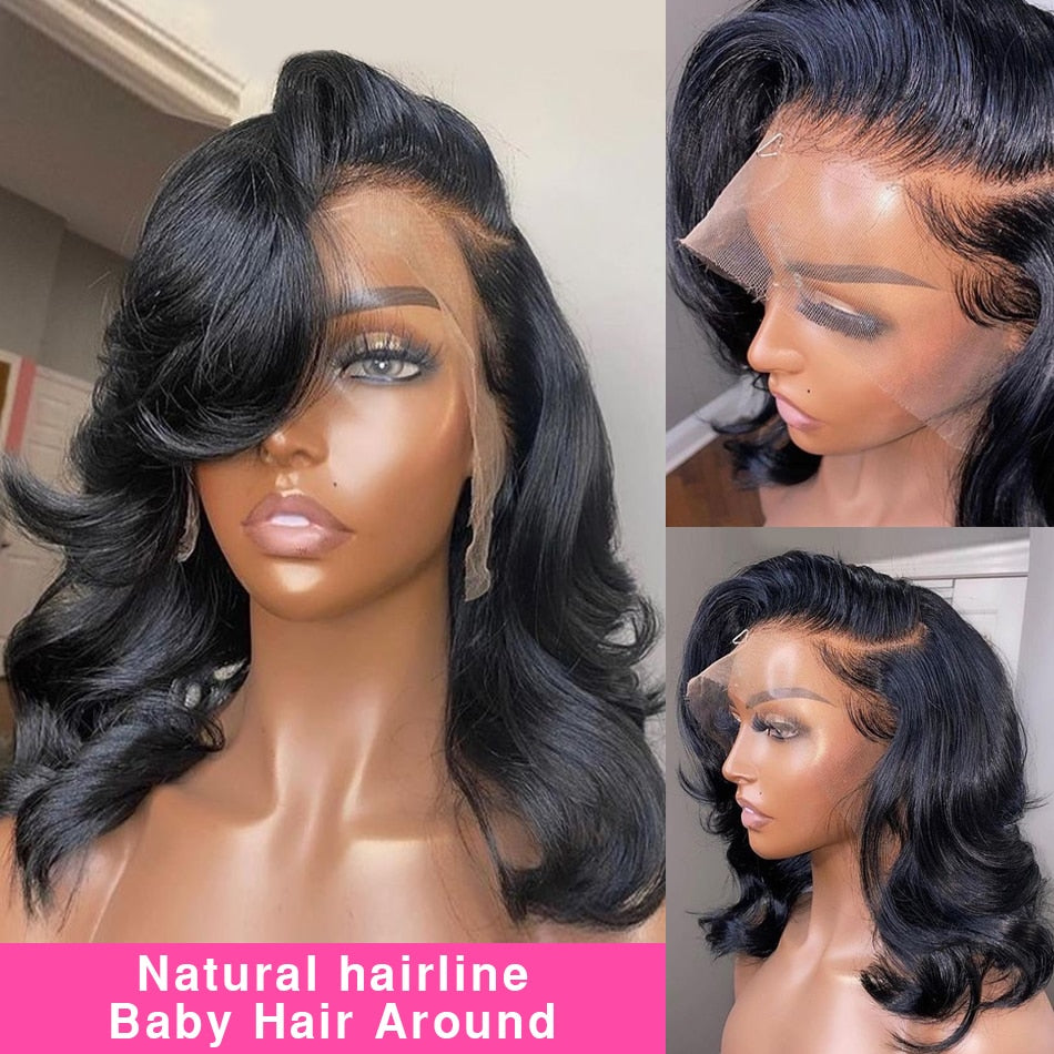 Wigirl Body Wave Short Bob Wigs 13x4 Lace Front Human Hair Brazilian 13x6 Lace Frontal Wig 4x4 Closure Wigs On Sale Clearan