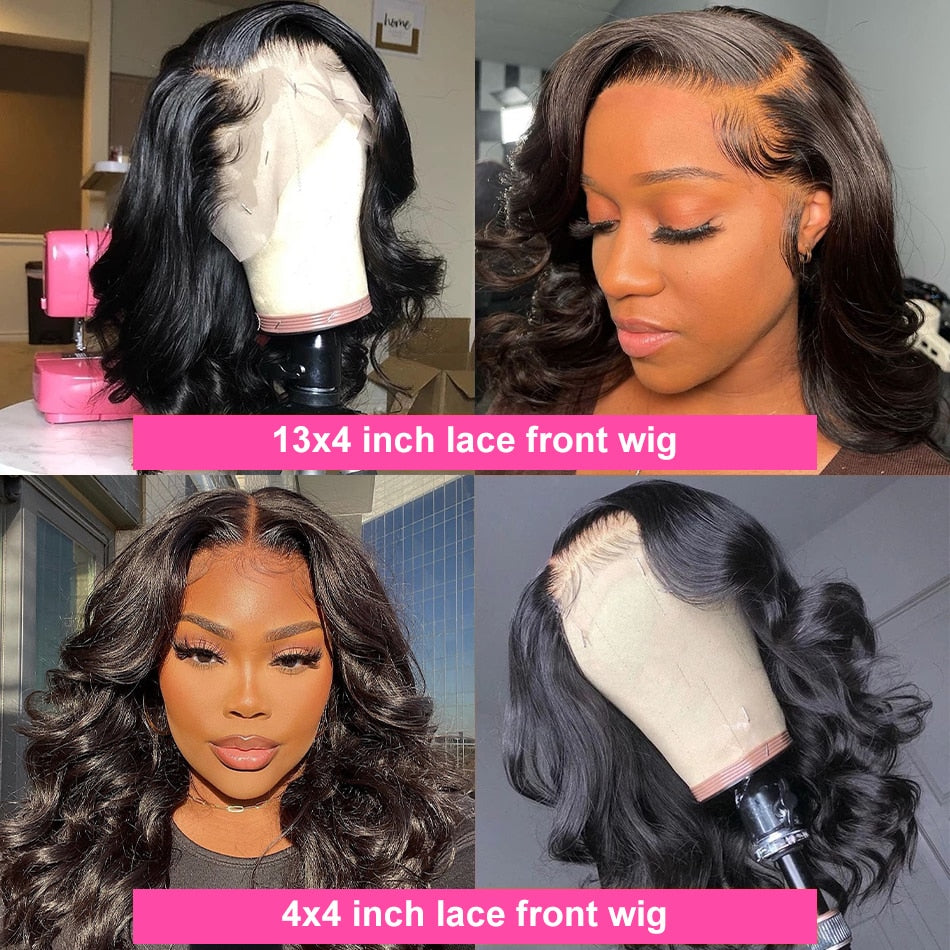 Wigirl Body Wave Short Bob Wigs 13x4 Lace Front Human Hair Brazilian 13x6 Lace Frontal Wig 4x4 Closure Wigs On Sale Clearan