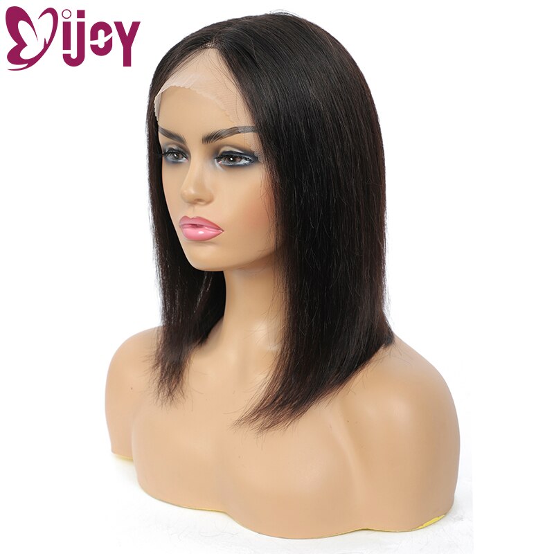 IJOY 13x1 T Part Lace Human Hair Wig Short Bob Wig Straight Brazilian Remy Human Hair Wigs Middle Part Lace Wig For Black Women