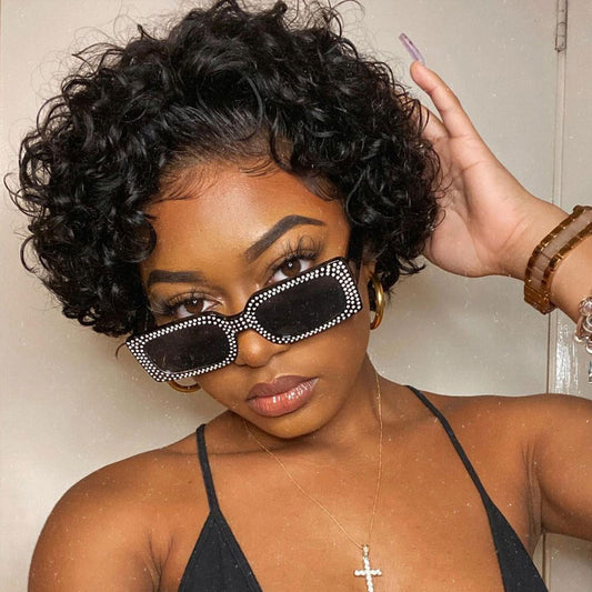 Pixie Cut Wig Human Hair Curly Short Brazilian Lace Wig Natural Hair Wigs For Black Women Pre-plucked Fast Delivery Shipping