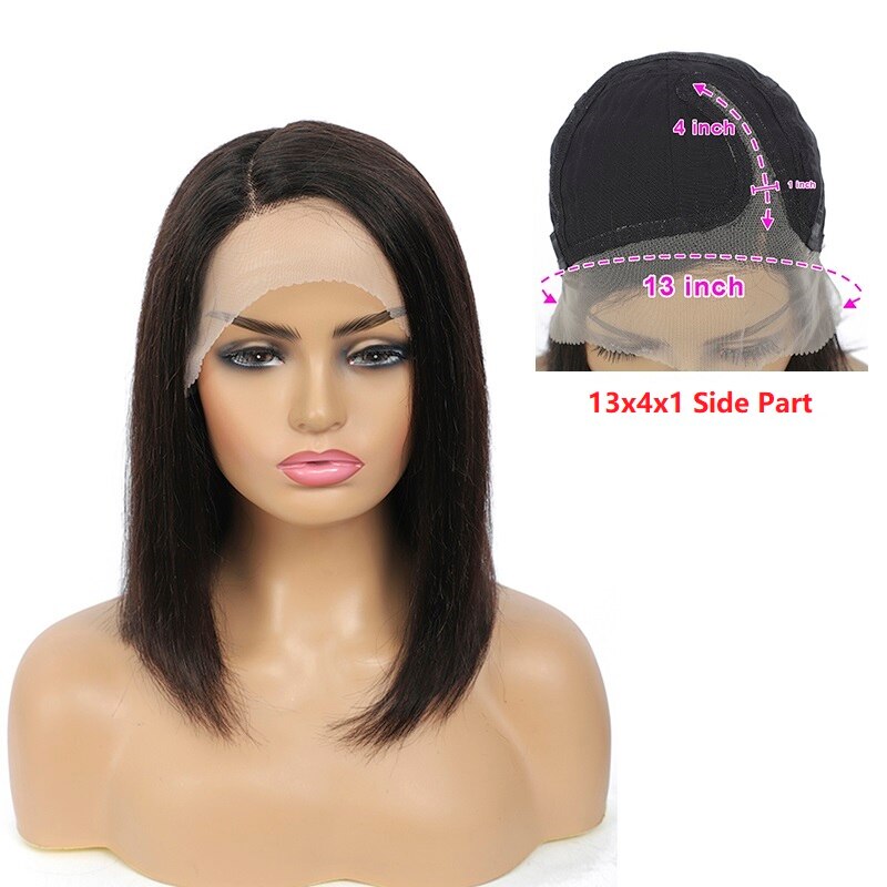 IJOY 13x1 T Part Lace Human Hair Wig Short Bob Wig Straight Brazilian Remy Human Hair Wigs Middle Part Lace Wig For Black Women