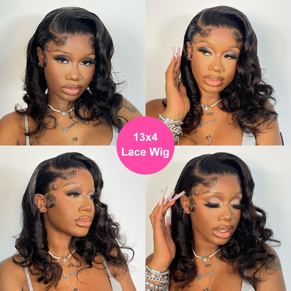 Wigirl Body Wave Short Bob Wigs 13x4 Lace Front Human Hair Brazilian 13x6 Lace Frontal Wig 4x4 Closure Wigs On Sale Clearan